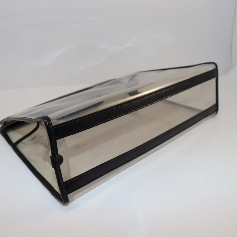 Vintage Gucci Clear PVC‎ Tote Black Leather Trim